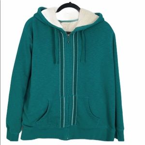 Natural Reflections Rich Teal/Green Sherpa Hoodie